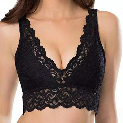 Kanten V-hals bralette bh zonder beugels - Margaux