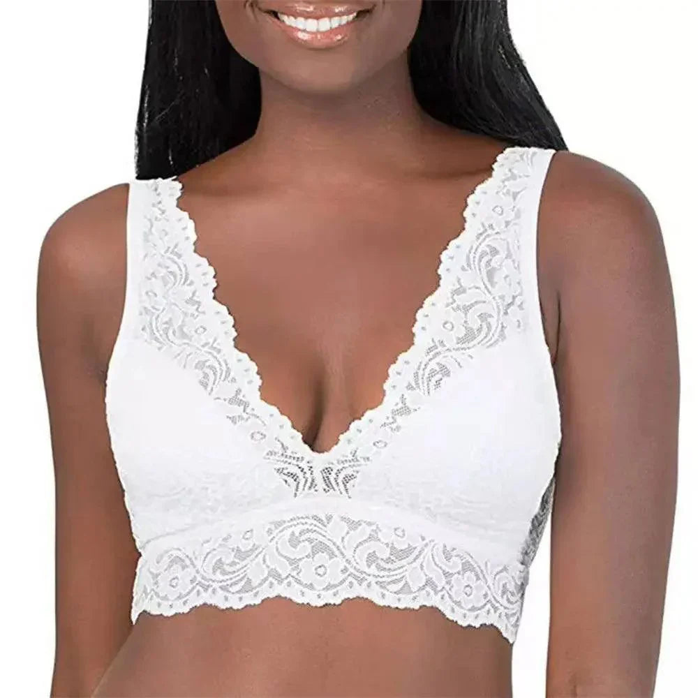 Kanten V-hals bralette bh zonder beugels - Margaux