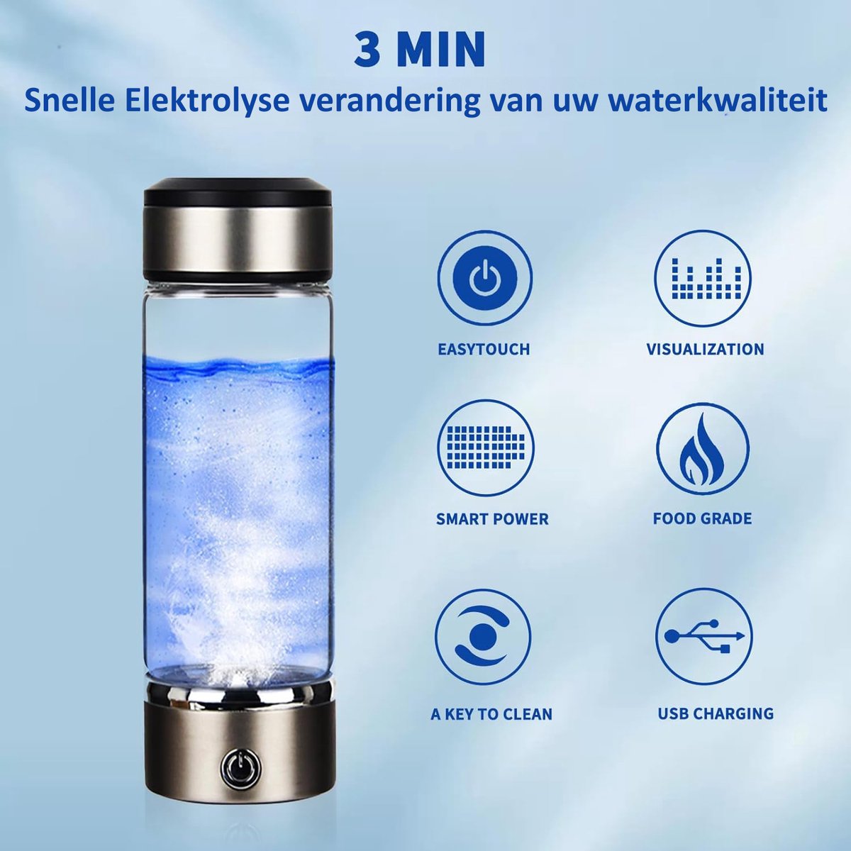 ClearlyHydro | Gezonde Hydrogen-Waterstof-Waterbottle meer energie