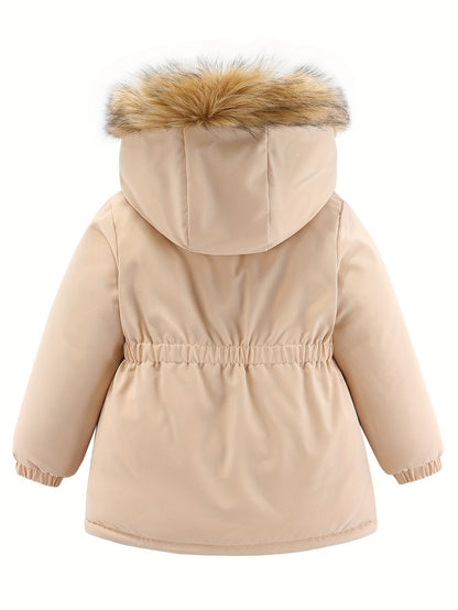 Gewatteerde winterparka met imitatiebont voor meisjes - Jezen