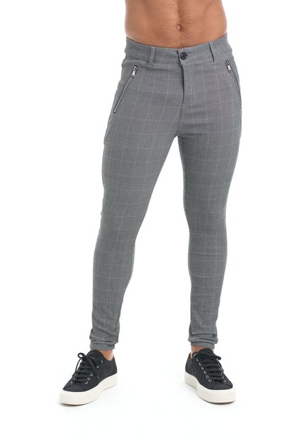 Algernon - Slim-Fit Geruite Broek