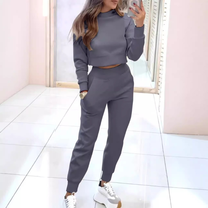 Lena - Tweedelige athleisure set met cropped top