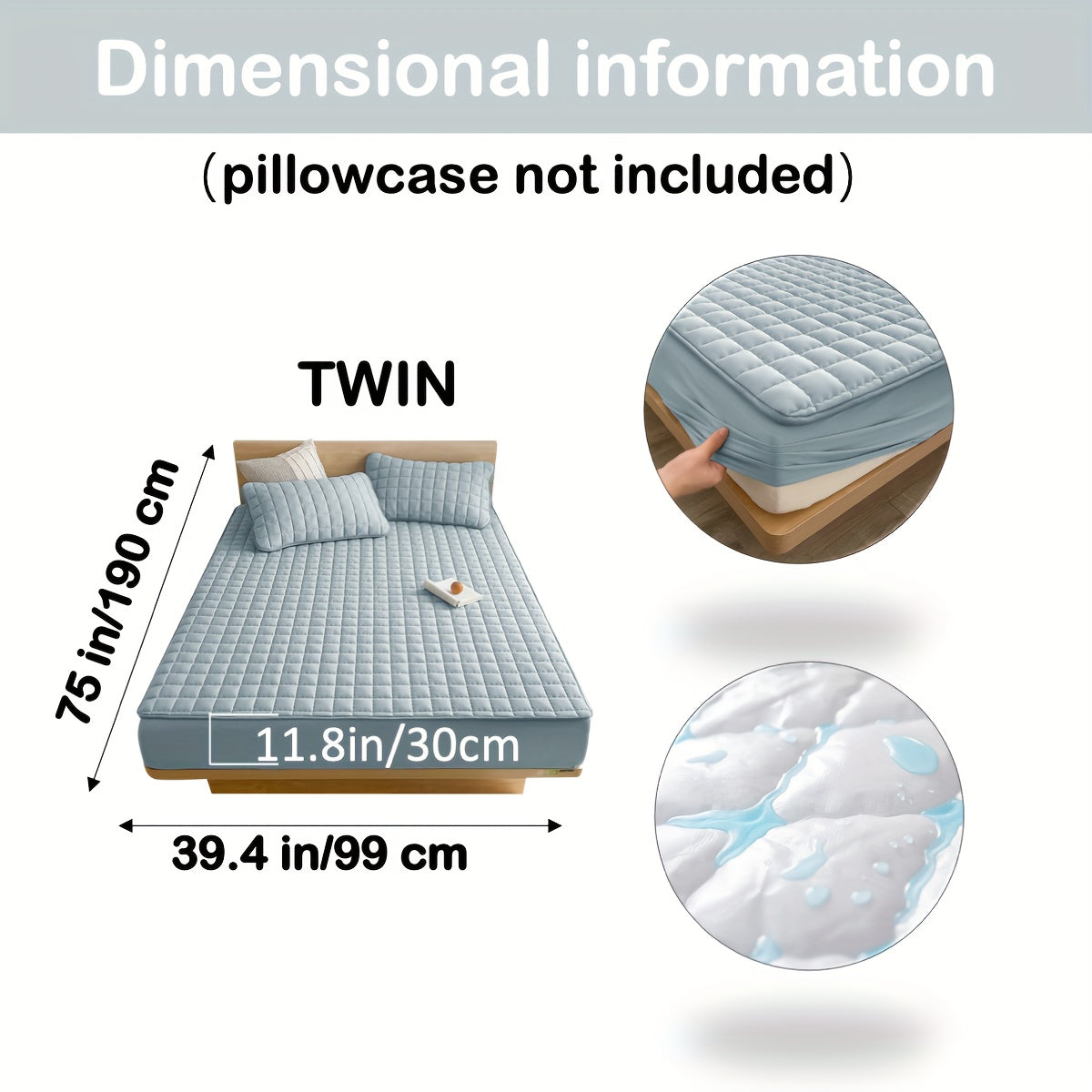 Waterdichte Gewatteerde Matrasbescherming Tegen Morsen, Vlekken en Vocht