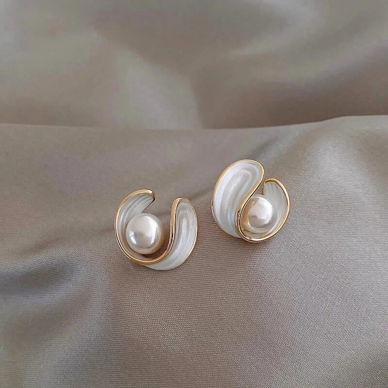 Shania - Swirl parel oorbellen