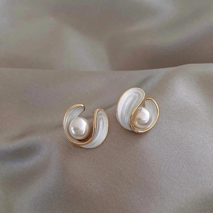Shania - Swirl parel oorbellen