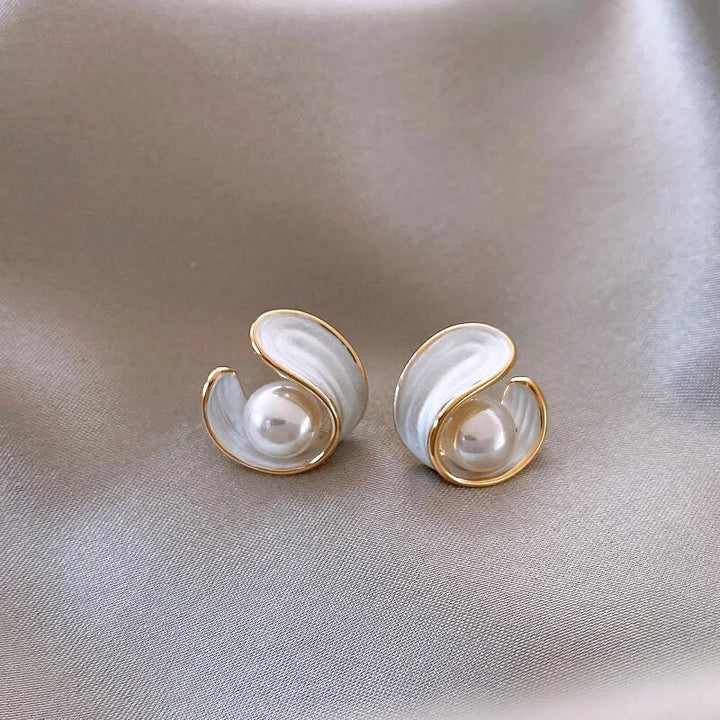 Shania - Swirl parel oorbellen