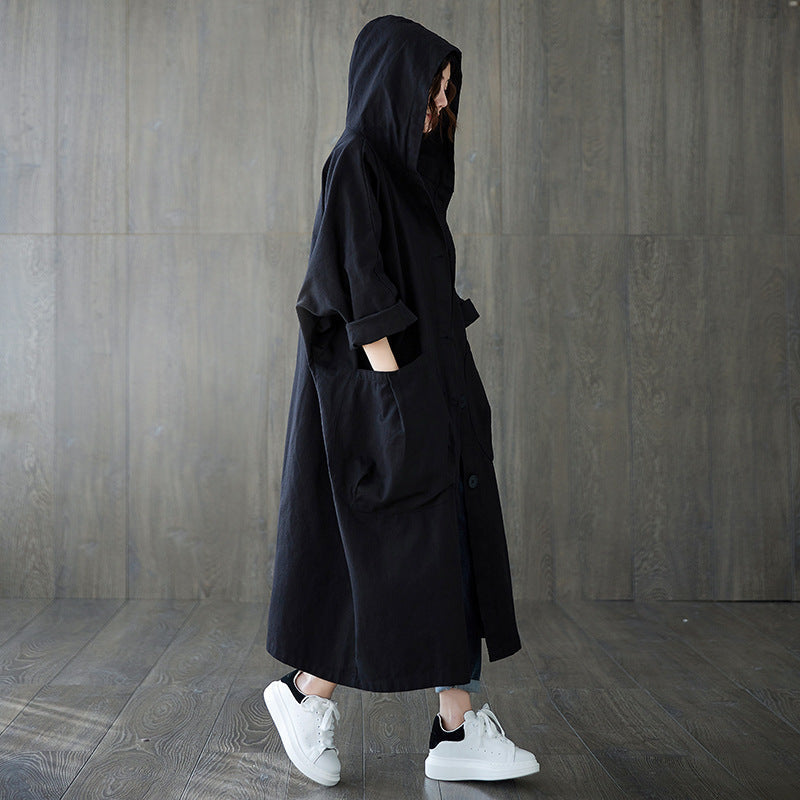 Kindra - Oversized trenchcoat met capuchon voor dames