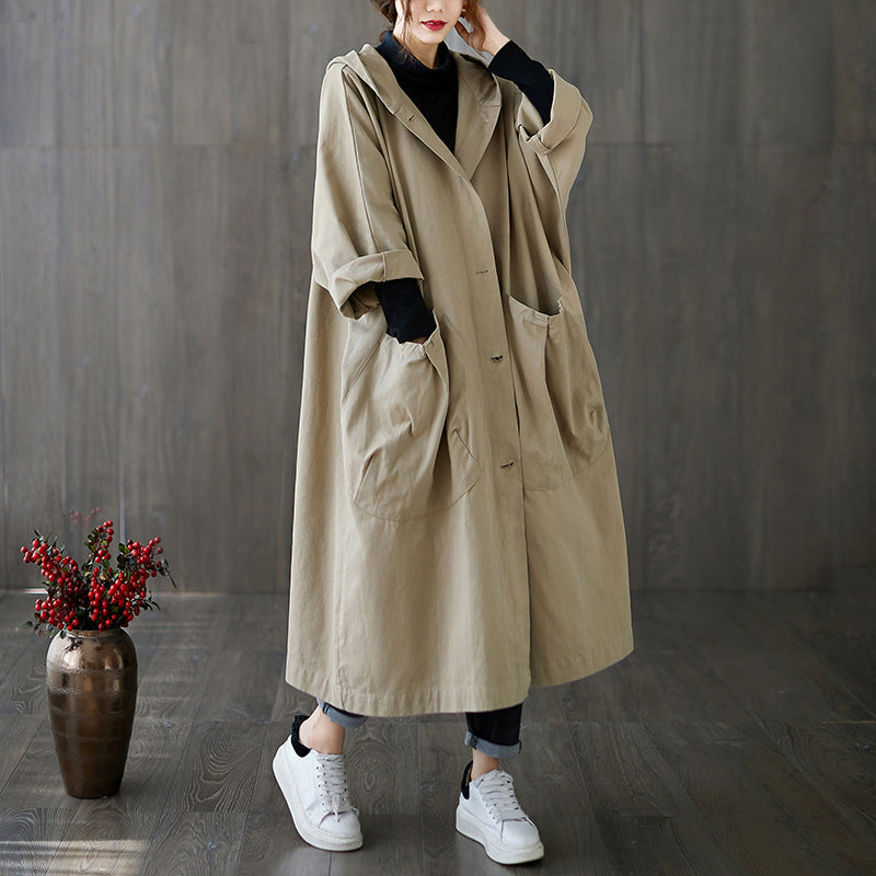 Kindra - Oversized trenchcoat met capuchon voor dames