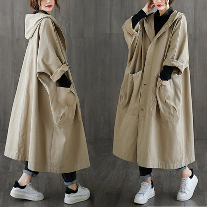 Kindra - Oversized trenchcoat met capuchon voor dames