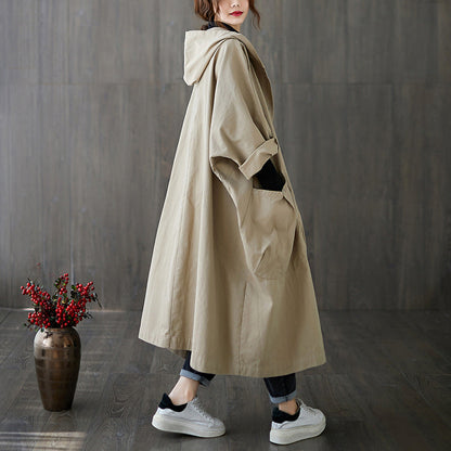 Kindra - Oversized trenchcoat met capuchon voor dames