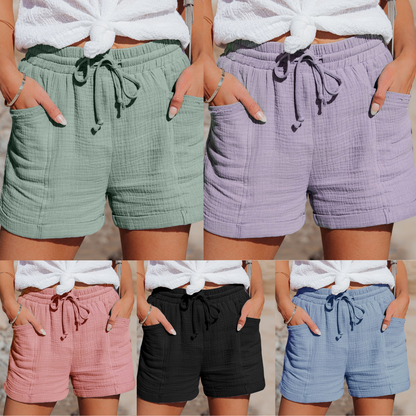 Perla - Luchtige Zomerkatoenen Shorts met Trekkoord