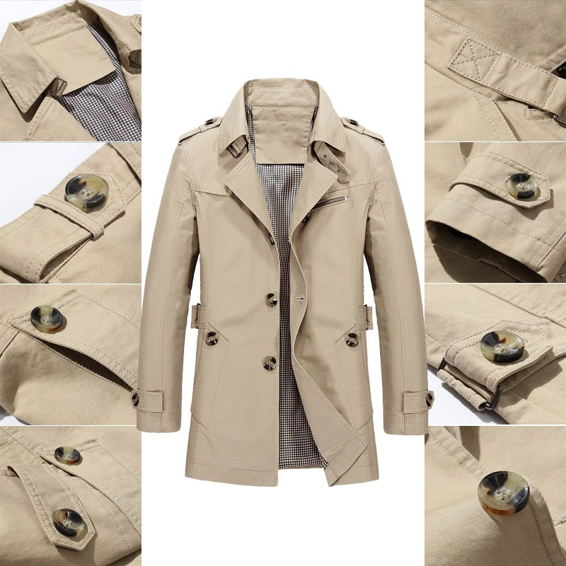 Lex - Klassieke trenchcoat met dubbele rij knopen