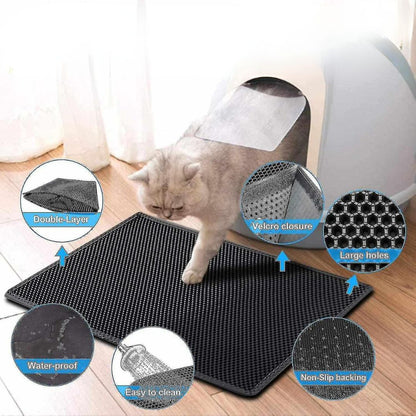 3D Absorberende Kattenbakmat - Geen korrels meer op de vloer!