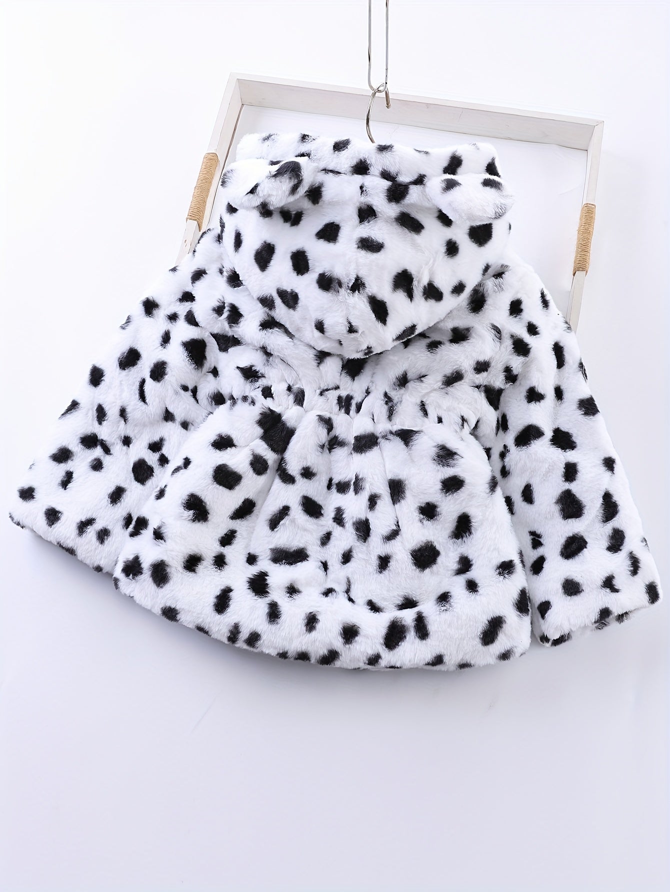 Fleece capuchonjas met luipaardprint voor meisjes in de winter - Reina