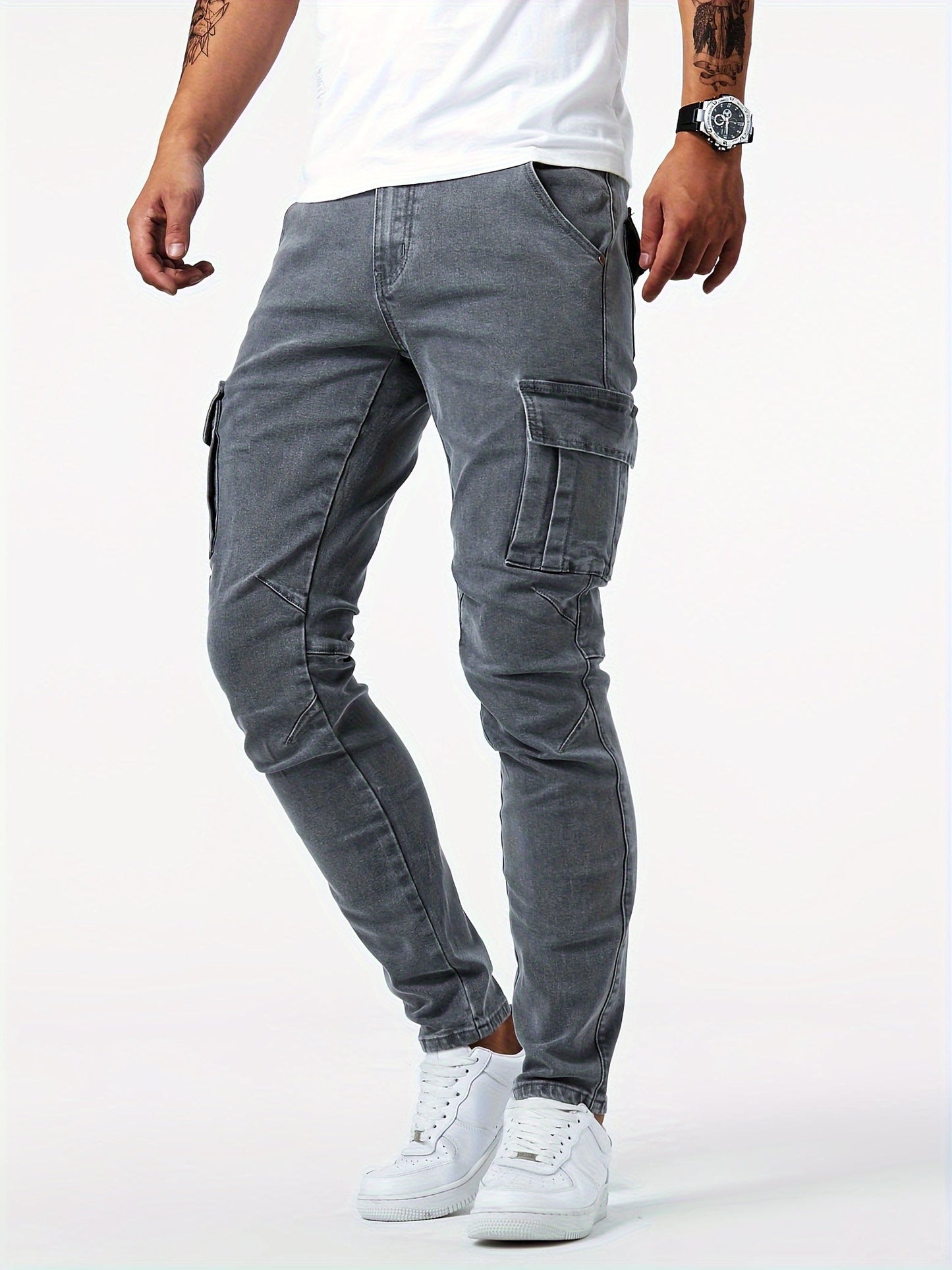 Julio - Streetstyle High Stretch Cargo Jeans voor Mannen met Meerdere Zakken