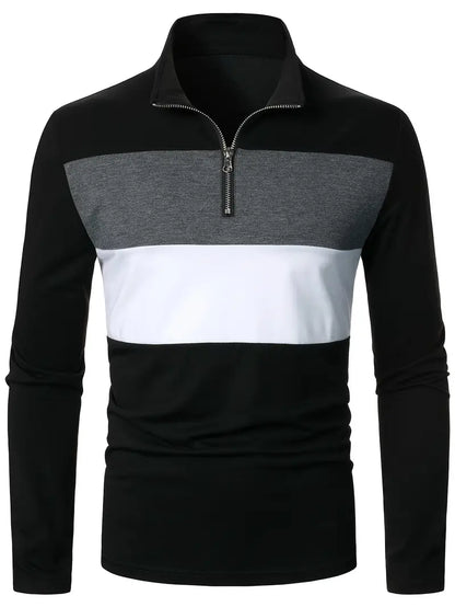 Ellis - Half zip pullover with color block design