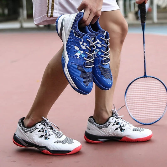 High grip sportschoen mannen padel tennis squash wit grijs blauw wit