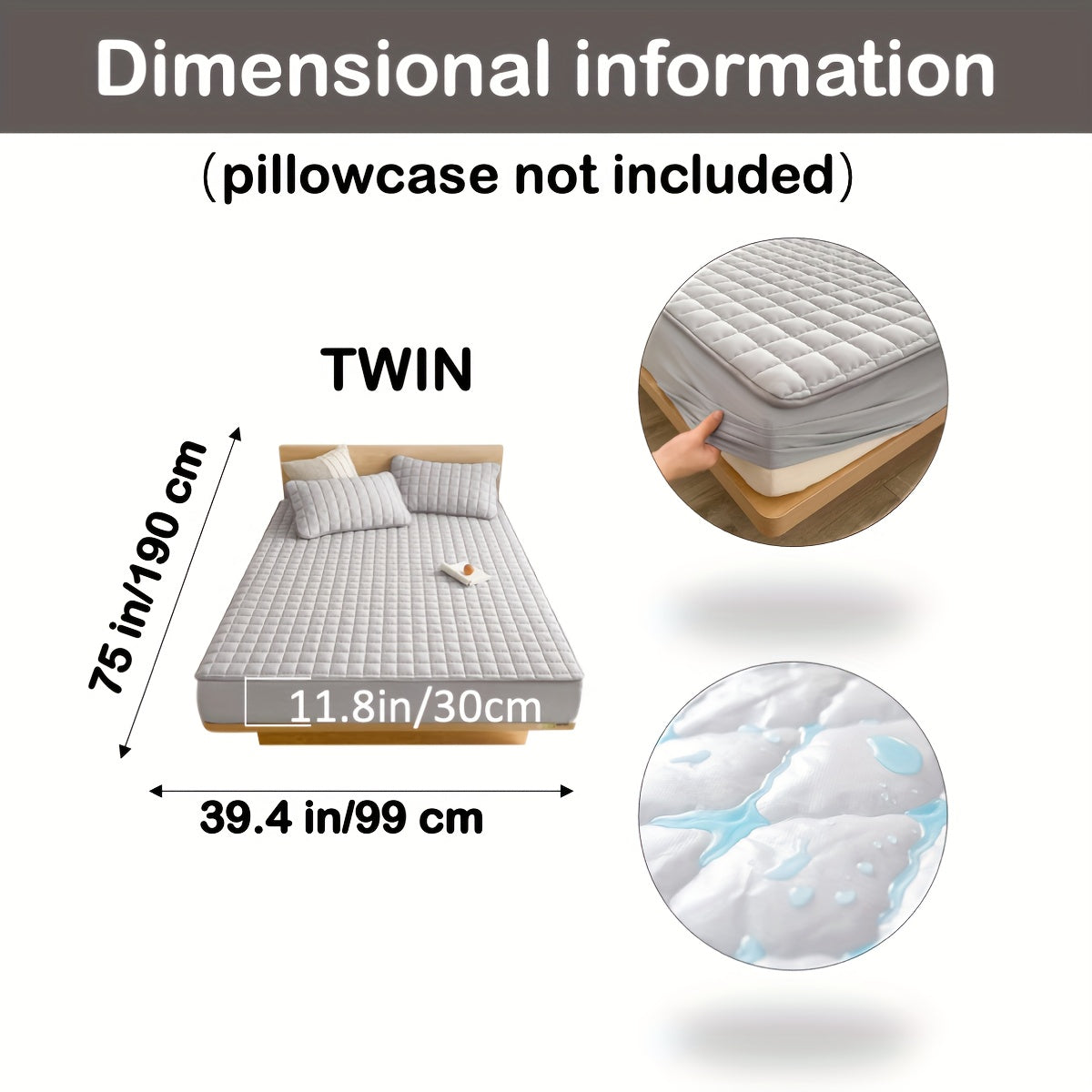 Waterdichte Gewatteerde Matrasbescherming Tegen Morsen, Vlekken en Vocht