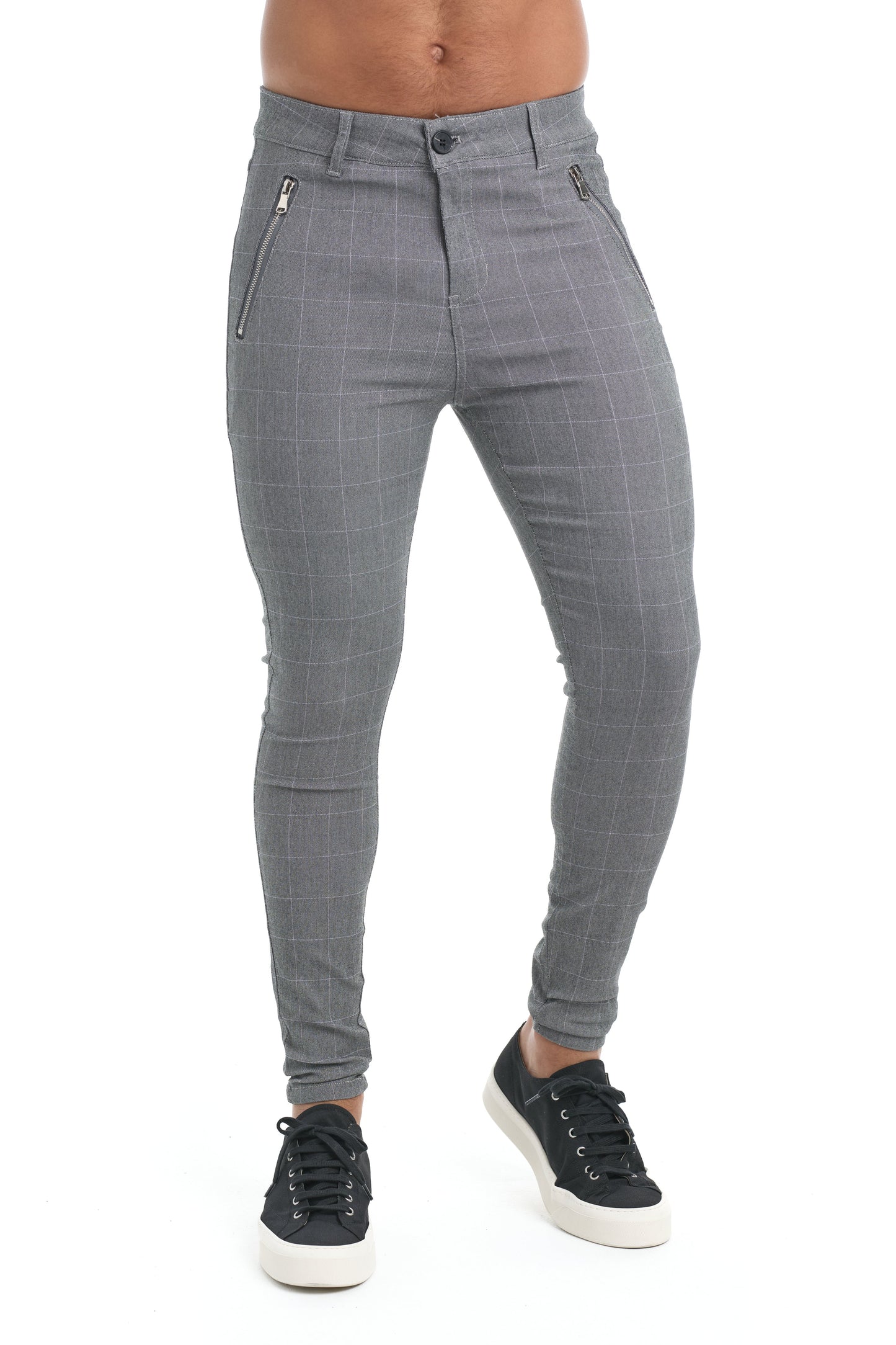 Algernon - Slim-Fit Geruite Broek