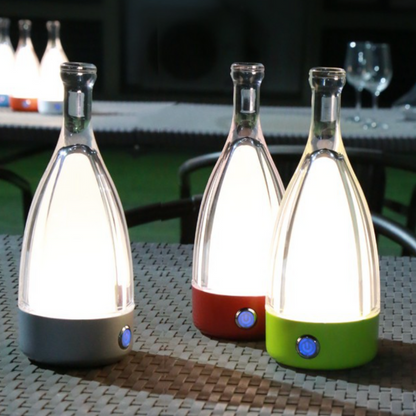 Unieke design glazen fles tafellamp LED dimbaar