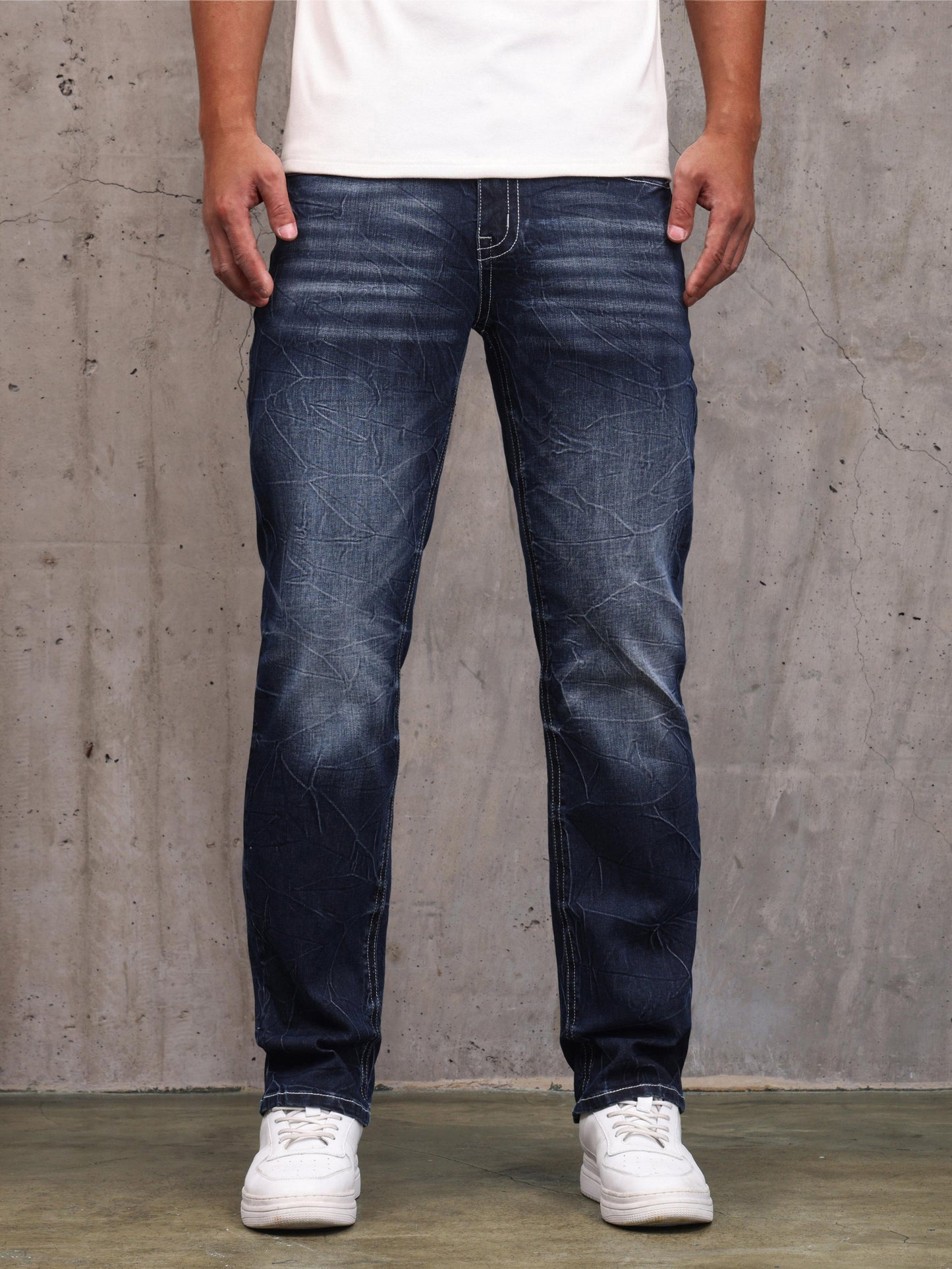 Heren Denim Normale Pasvorm Stretch Jeans - Ethan