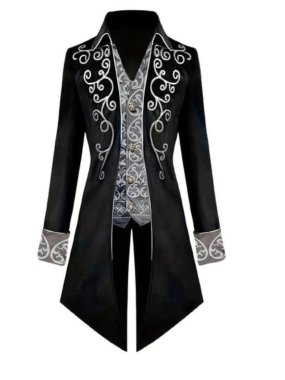 Gothic blazer Halloween middeleeuws kostuum steampunk jas voor heren - Manuelo