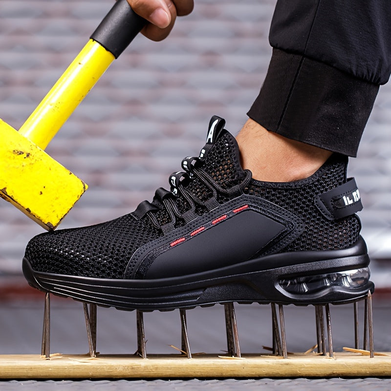 SafeSneakers Black Air - Lichtgewicht Anti-Slip Veiligheidsschoen sportschoen werkschoen kunstof stalen neus