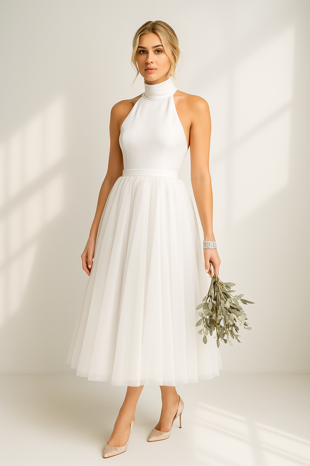 Yuna - Halterjurk met Tule - Luxe en Elegant