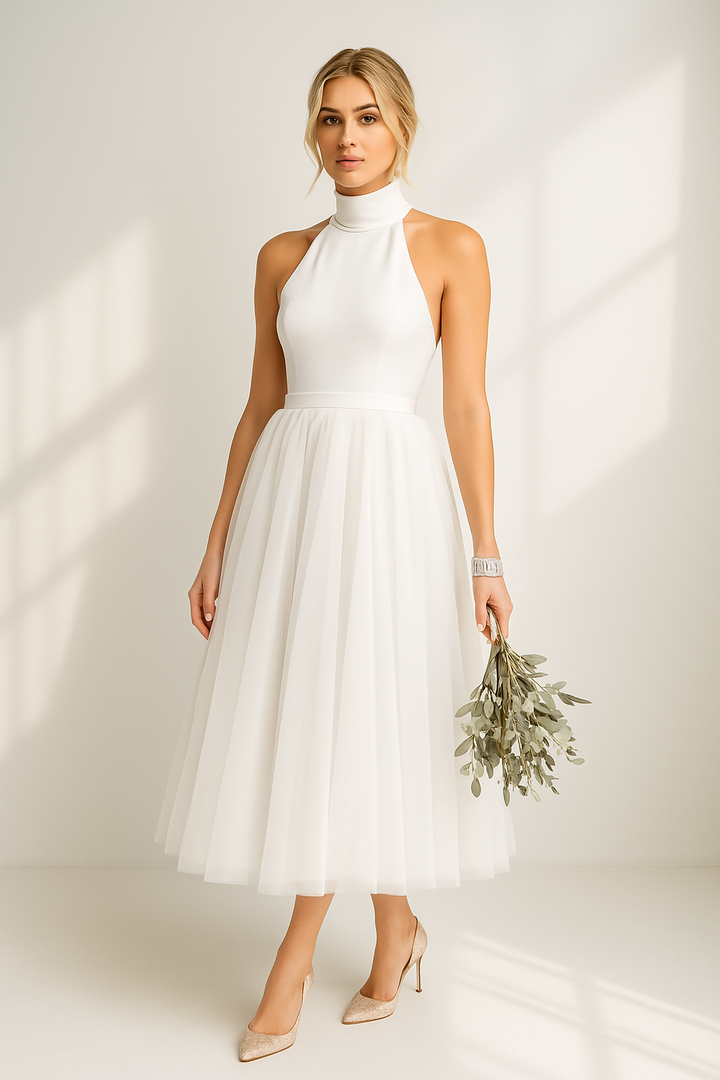 Yuna - Halterjurk met Tule - Luxe en Elegant