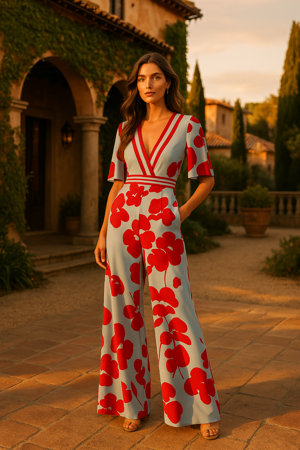Floral Elegance Wide-Leg Jumpsuit