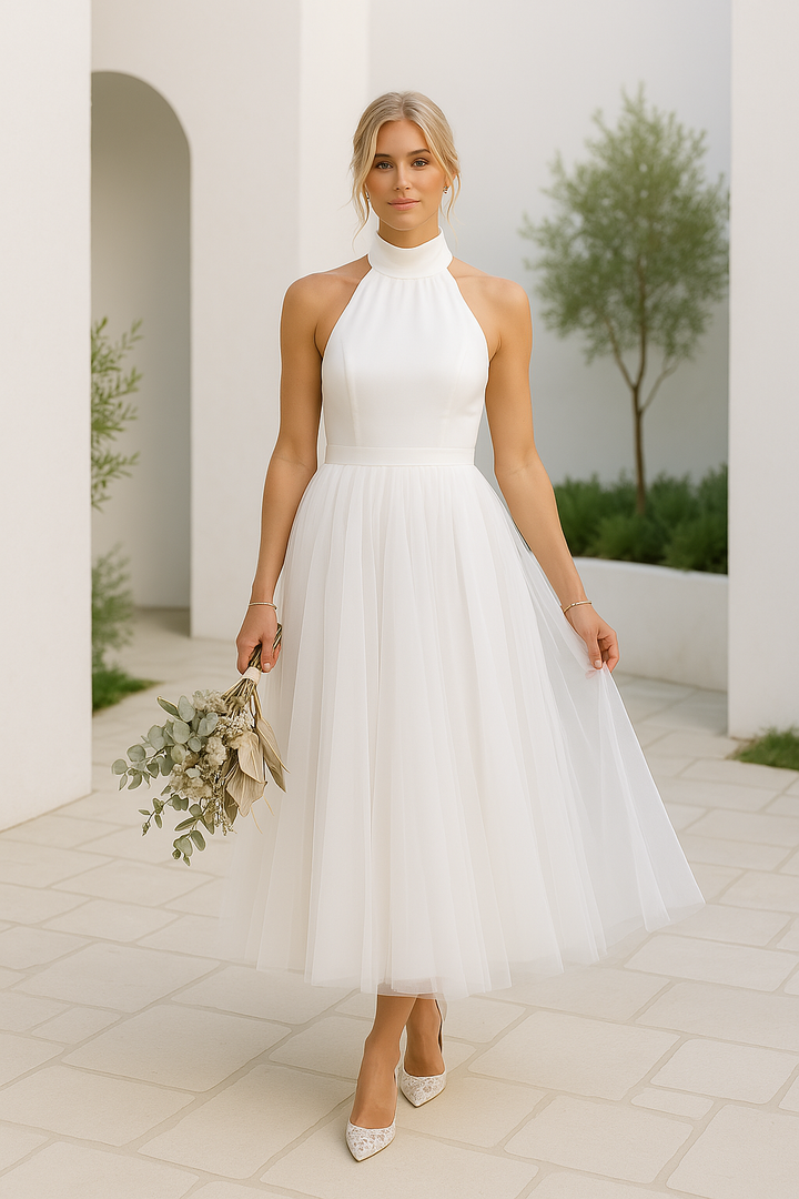 Yuna - Halterjurk met Tule - Luxe en Elegant