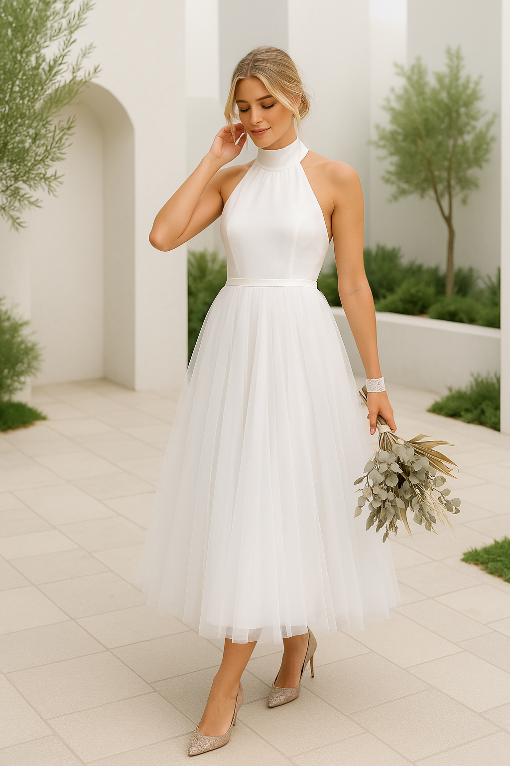 Yuna - Halterjurk met Tule - Luxe en Elegant