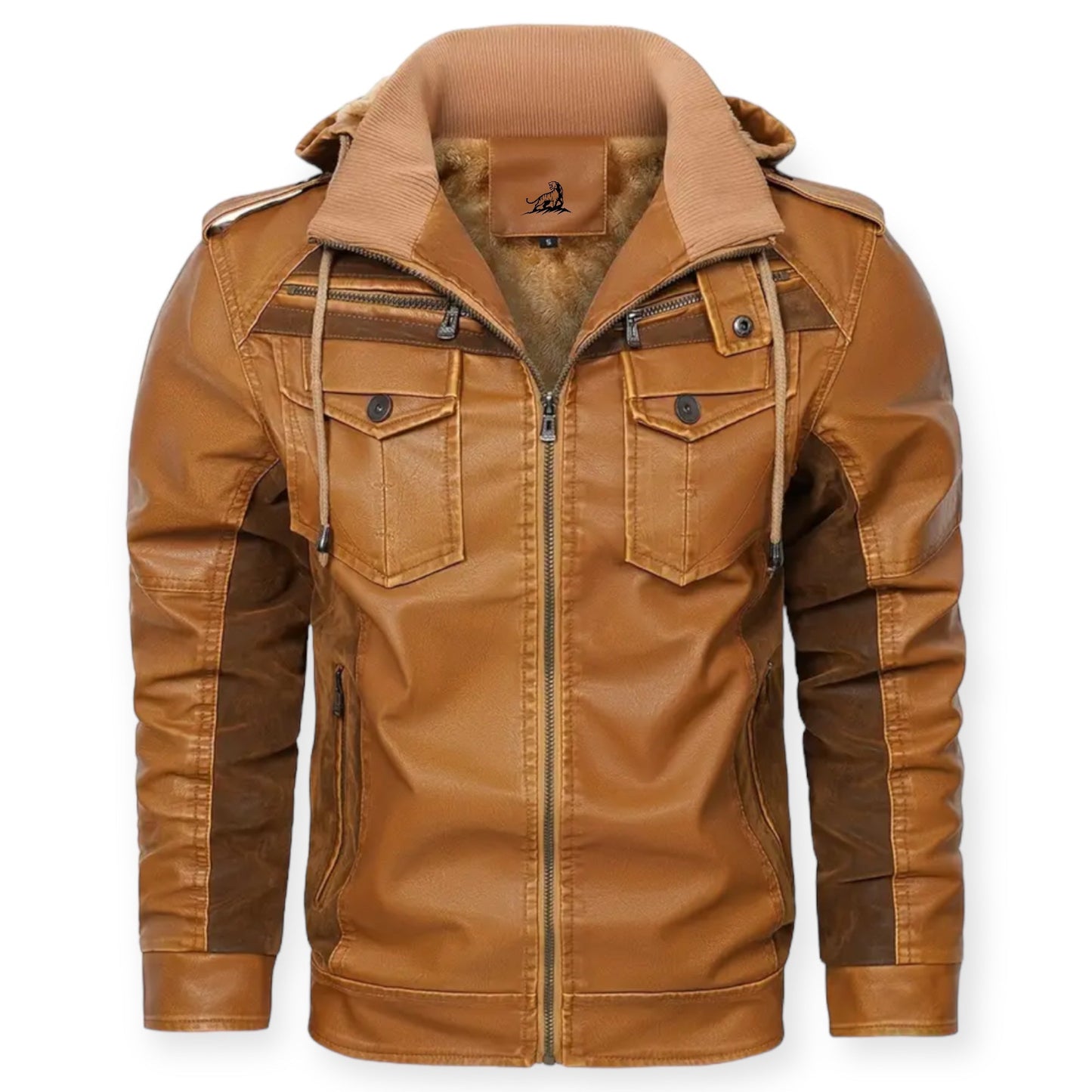 Jowan - Leren jack met fleece voering