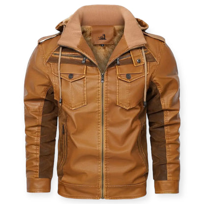 Jowan - Leren jack met fleece voering