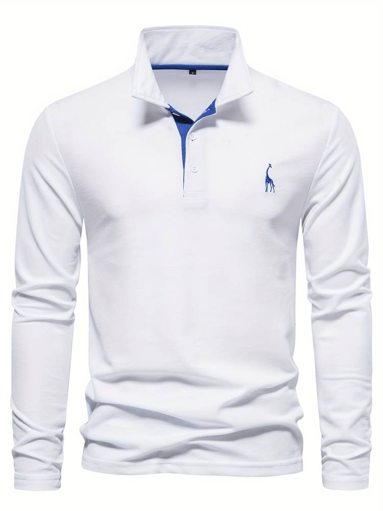 Fredrick - Lange mouwen poloshirt met contrasterende afwerking