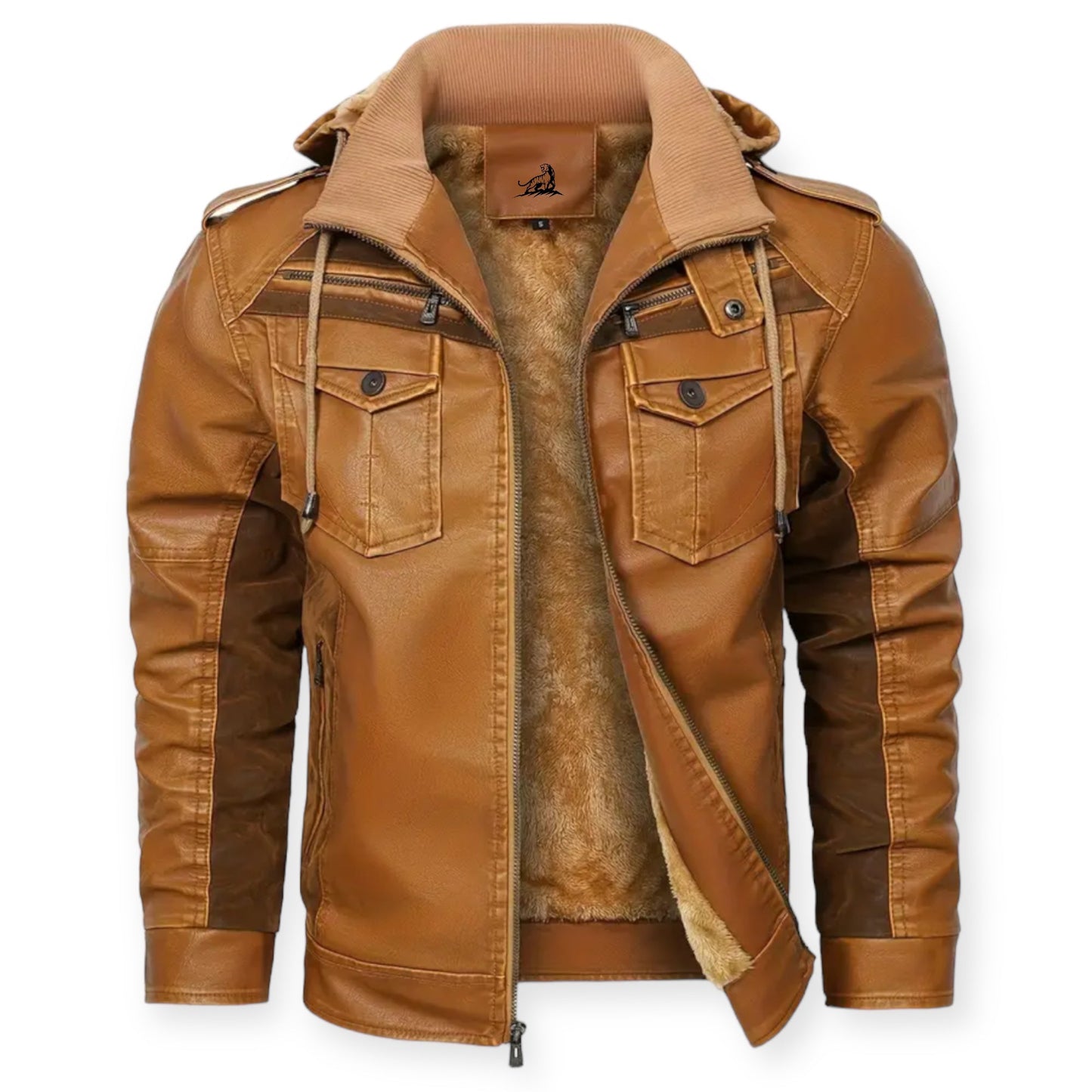 Jowan - Leren jack met fleece voering