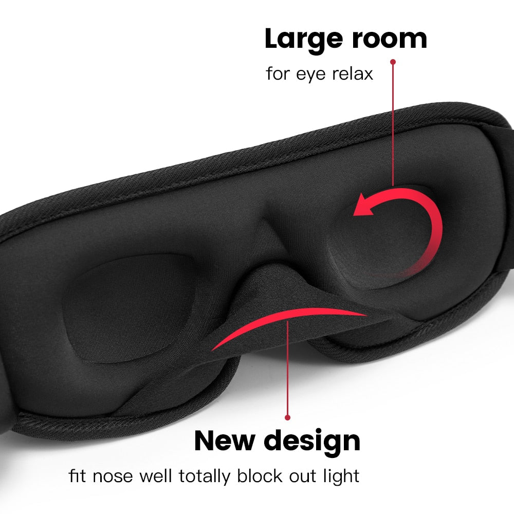 Lichtblokkerend en zacht gewatteerd 3D-slaapmasker