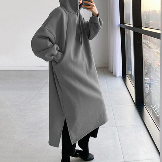 Preenie - Knusse oversized lange jasjurk met capuchon