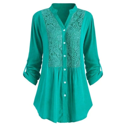 Blossom & Lace - Lange blouse met pofmouwen voor dames