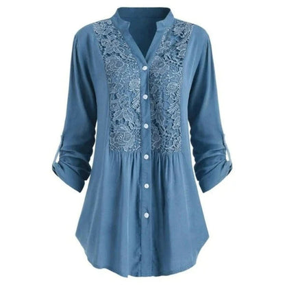 Blossom and Lace - blouse lange pofmouwen kant patroon