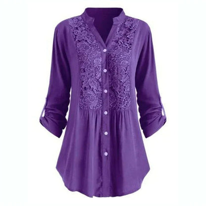 Blossom & Lace - Lange blouse met pofmouwen voor dames