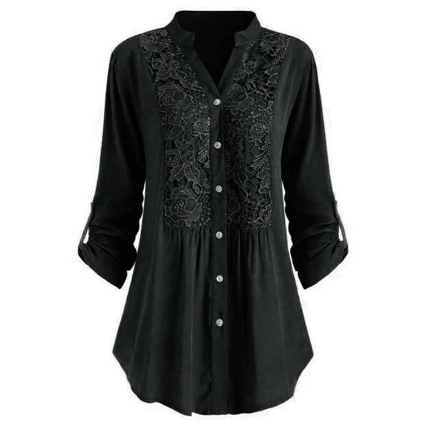 Blossom & Lace - Lange blouse met pofmouwen voor dames