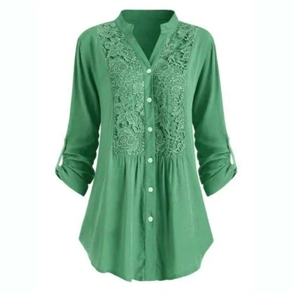 Blossom & Lace - Lange blouse met pofmouwen voor dames