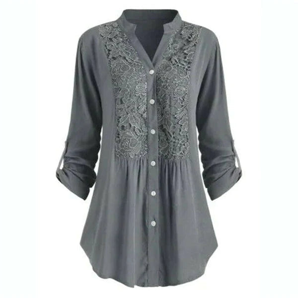 Blossom & Lace - Lange blouse met pofmouwen voor dames