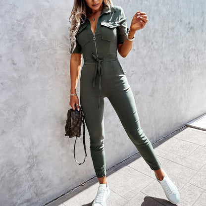 Danielle - Cargo jumpsuit slim fit rits