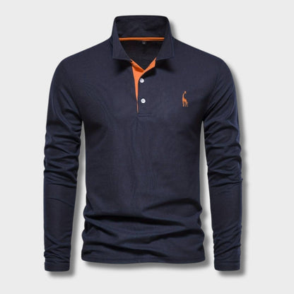 Fredrick - Lange mouwen poloshirt met contrasterende afwerking