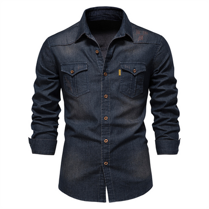 Felix - Casual denim lange mouwen shirt