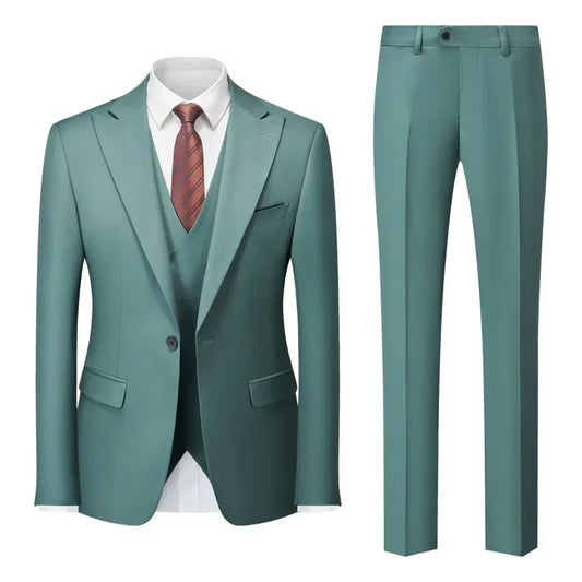 Heren 3-Delige Set met Blazer, Vest en Broek