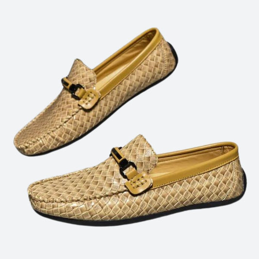 Orly - Strakke geweven loafers met gespdetail