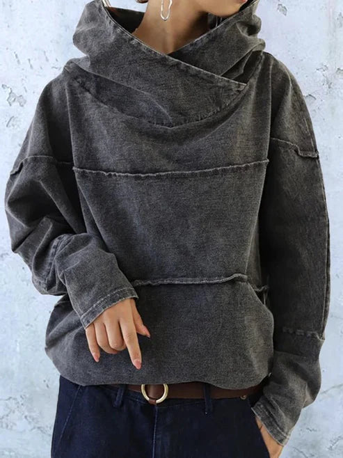 Elka - Hoogwaardige oversized sweatshirt met onafgewerkte randdetails